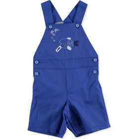 Bambaki Lacivert Erkek Bebek Glu Balık Poplin Salopet