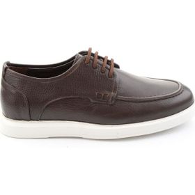 Bambi E01089006903 Kahve Baskılı Hakiki Deri Erkek Casual Ayakkabı