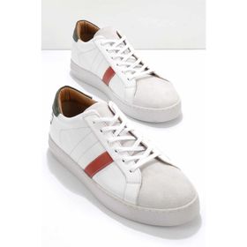 Bambi E01585200703 Beyaz Yeşil Leather Erkek Sneaker