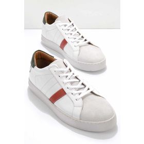 Bambi E01585200703 Beyaz Yeşil Leather Erkek Sneaker