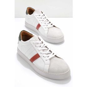 Bambi E01585200703 Beyaz Yeşil Leather Erkek Sneaker