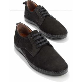 Bambi E01733701601 Siyah Nubuk Leather Erkek Casual Ayakkabı