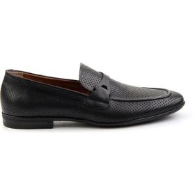 Bambi E01758219641 Siyah Antik Deri Erkek Casual Ayakkabı