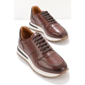 Bambi E01901622403 Kahve Siyah Leather Erkek Sneaker