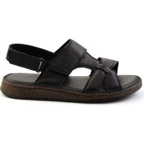 Bambi E05433010643 Siyah Leather Erkek Sandalet