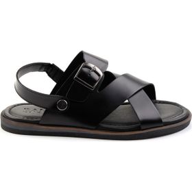 Bambi E05433071014 Siyah Leather Erkek Sandalet