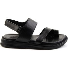 Bambi E05433401043 Siyah Leather Erkek Sandalet