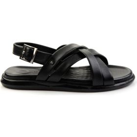 Bambi E05557240243 Siyah Leather Erkek Sandalet