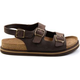 Bambi E05801198403 Kahve Siyah Leather Erkek Sandalet