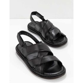 Bambi E05804024103 Siyah Leather Erkek Sandalet