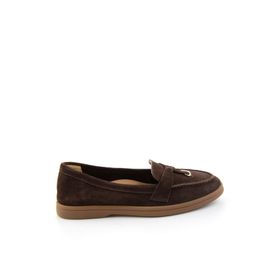 Bambi K01045035802 Kahve Hakiki Deri Kadın Loafer Ayakkabı