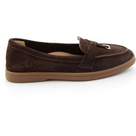Bambi K01045035802 Kahve Hakiki Deri Kadın Loafer Ayakkabı
