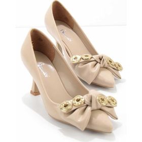 Bambi K01189540109 Bej Kadın Klasik Topuklu Ayakkabı