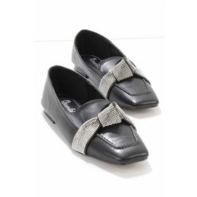Bambi K01211505609 Siyah Kadın Loafer Ayakkabı
