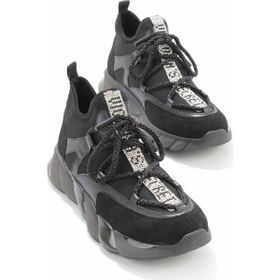 Bambi K01212010902 Siyah Süet Kadın Sneaker