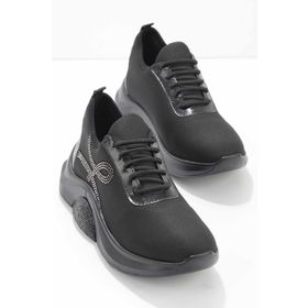 Bambi K01212101317 Siyah Streç Kadın Sneaker