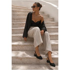 Bambi K01213105782 Siyah Triko Kadın Klasik Topuklu Ayakkabı
