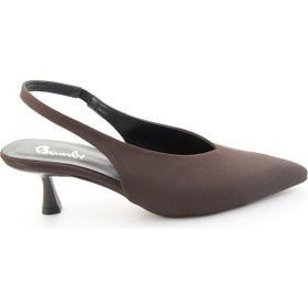 Bambi K01215290620 Kahve Mat Saten Kadın Klasik Topuklu Ayakkabı