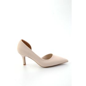 Bambi K01231363971 Bej Kadın Klasik Topuklu Ayakkabı