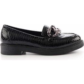 Bambi K01257067011 Siyah Rugan Kadın Loafer Ayakkabı