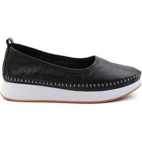 Bambi K01303018303 Siyah Leather Kadın Casual Ayakkabı