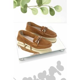 Bambi K01303316202 Camel Süet Deri Kadın Loafer Ayakkabı