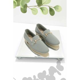 Bambi K0132030208210 Su Yeşili Triko Kadın Loafer Ayakkabı
