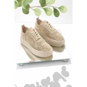 Bambi K01320302216 Bej Örgü Kadın Casual Ayakkabı