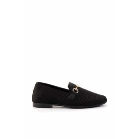 Bambi K01320302682 Siyah Triko Kadın Loafer Ayakkabı
