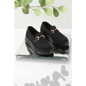 Bambi K01320425182 Siyah Triko Kadın Loafer Ayakkabı