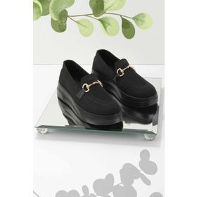 Bambi K01320425182 Siyah Triko Kadın Loafer Ayakkabı