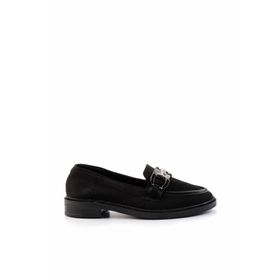 Bambi K01362245682 Siyah Triko Kadın Loafer Ayakkabı