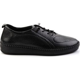 Bambi K01523021203 Siyah Leather Kadın Casual Ayakkabı