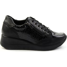 Bambi K01586080011 Siyah Leather Kadın Casual Ayakkabı
