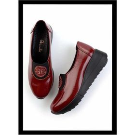 Bambi K01586391108 Bordo Kırışık Rugan Kadın Casual Ayakkabı