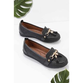 Bambi K01590010909 Siyah Kadın Loafer Ayakkabı