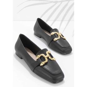 Bambi K01641166109 Siyah Kadın Loafer Ayakkabı