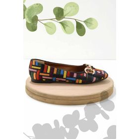Bambi K01641167082 Siyah Nakışlı Kadın Loafer Ayakkabı