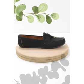 Bambi K01778166602 Siyah Süet Kadın Loafer Ayakkabı