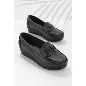 Bambi K01797002109 Siyah Kadın Loafer Ayakkabı