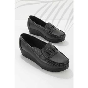 Bambi K01797002109 Siyah Kadın Loafer Ayakkabı
