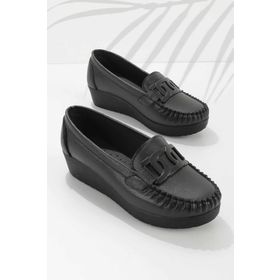 Bambi K01797002109 Siyah Kadın Loafer Ayakkabı