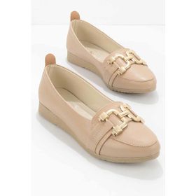 Bambi K01823020309 Nude Kadın Loafer Ayakkabı