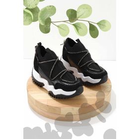 Bambi K01970009417 Siyah Streç Kadın Sneaker