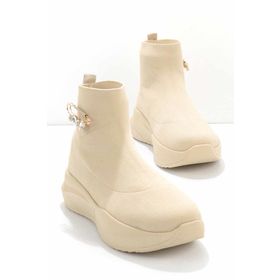 Bambi K01970080082 Nude Triko Kadın Sneaker