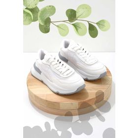 Bambi K01991016067 Beyaz Lila Paraşüt Kadın Sneaker