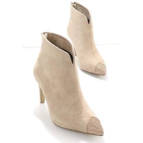 Bambi K02226111302 Süet Bej Kadın Bot
