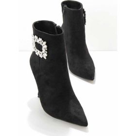 Bambi K02229008402 Siyah Süet Kadın Bot