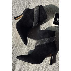 Bambi K02229008502 Siyah Süet Kadın Bot