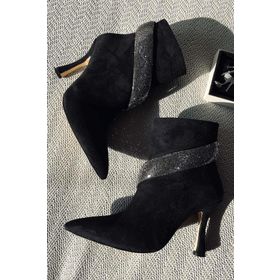 Bambi K02229008502 Siyah Süet Kadın Bot